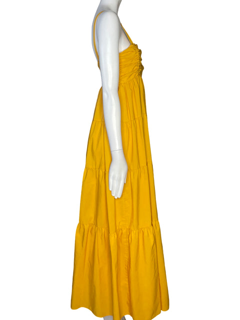 Vestido Zara De Popelina Amarillo - Talla L