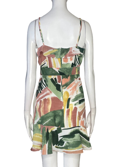 Vestido Style State Cruzado Volantes Beige - Talla 8