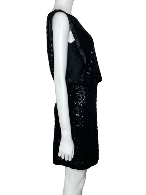 Vestido Laundry By Shelli Segal Lentejuelas Negro-Talla 4