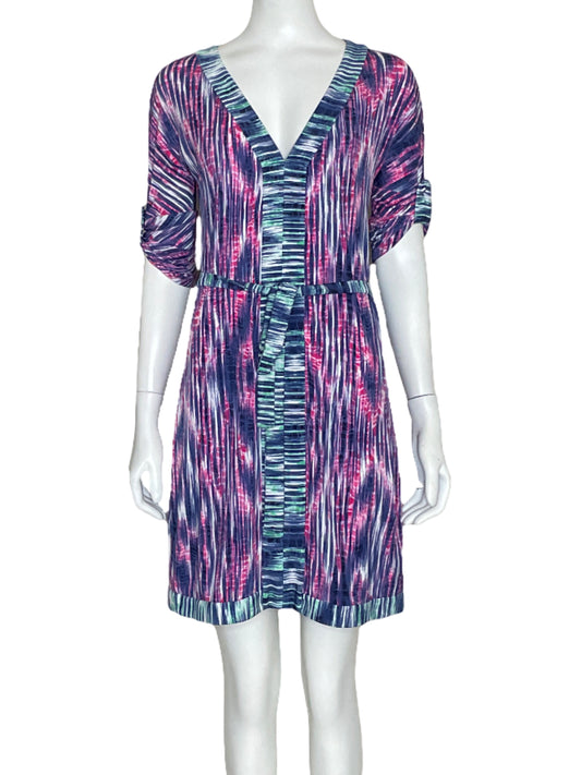 Vestido BCBG Estampado Mini Tunica Azul-Talla XXS