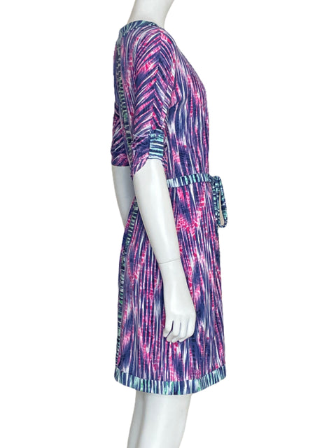 Vestido BCBG Estampado Mini Tunica Azul-Talla XXS