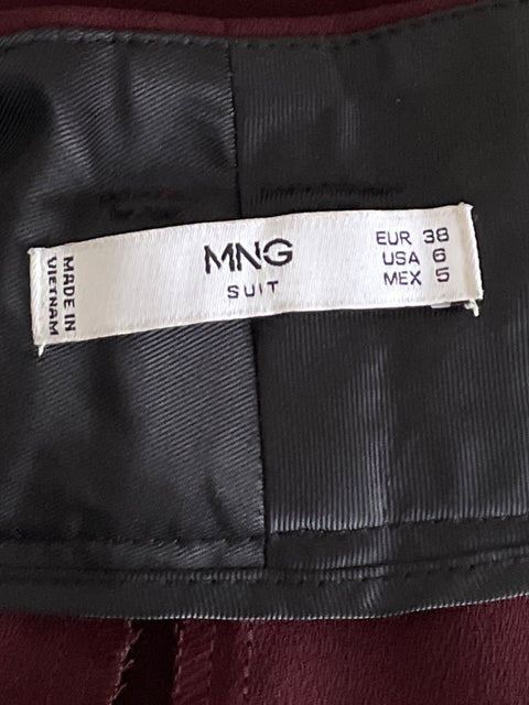 Pantalón MNG High Rise Cinturón Rojo-Talla 6