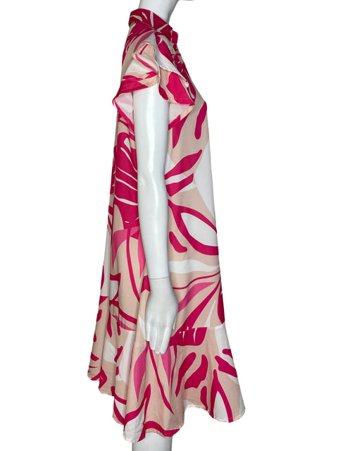 Vestido Jalate Estampado Rosado-Talla L