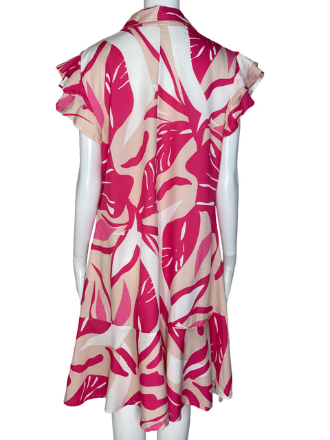 Vestido Jalate Estampado Rosado-Talla L