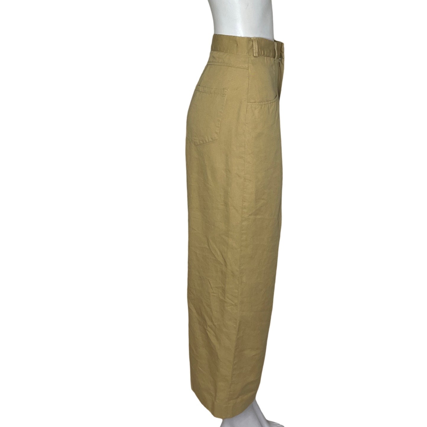 Pantalon Zara Bolsillos Plizados Beige-Talla S