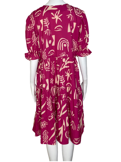 Vestido Jalate Estampado Rojo-Talla L