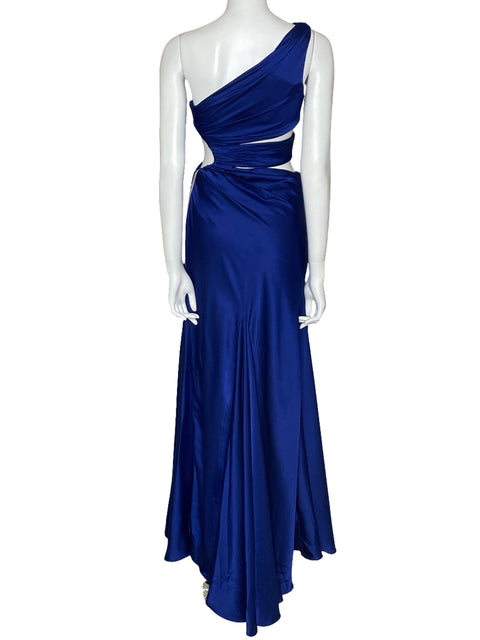 Vestido Mac Duggal One Shoulder Cut Out Azul-Talla 0