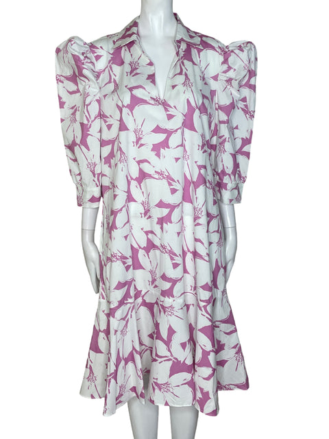 Vestido Jalate Estampado Blanco-Talla XXL