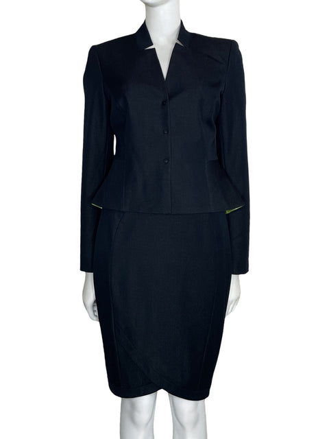 Set T Tahari Falda+Blazer Azul-Talla S