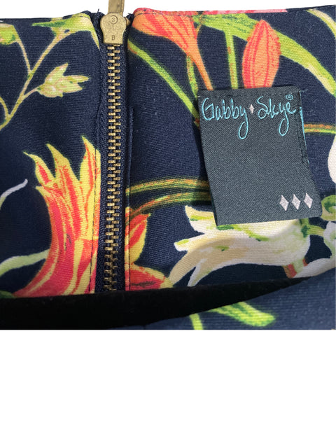 Vestido Gabby Skye Estampado Flores Azul-Talla M