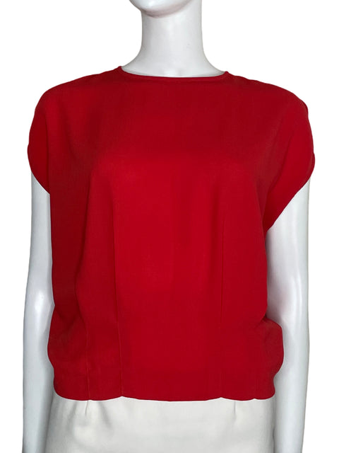 Blusa Lavand. Sin Mangas Pinzas Naranja-Talla S