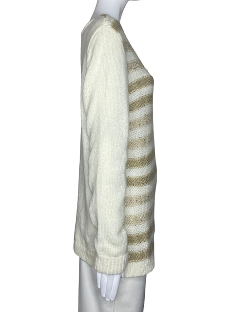 Sueter Tommy Hilfiger Tejido Rayas Blanco-Talla L
