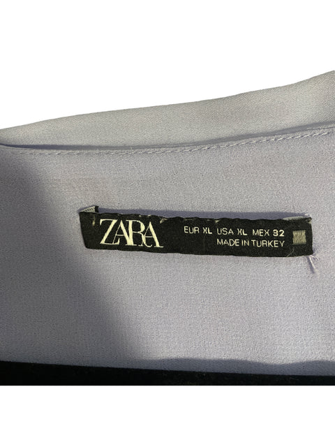 Blusa Zara Abullonado Azul-Talla XL