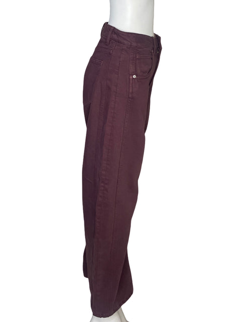 Pantalón Zara Barrel Rojo Vino - Talla 0