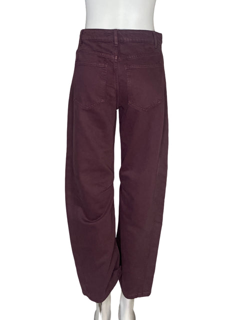 Pantalón Zara Barrel Rojo Vino - Talla 0