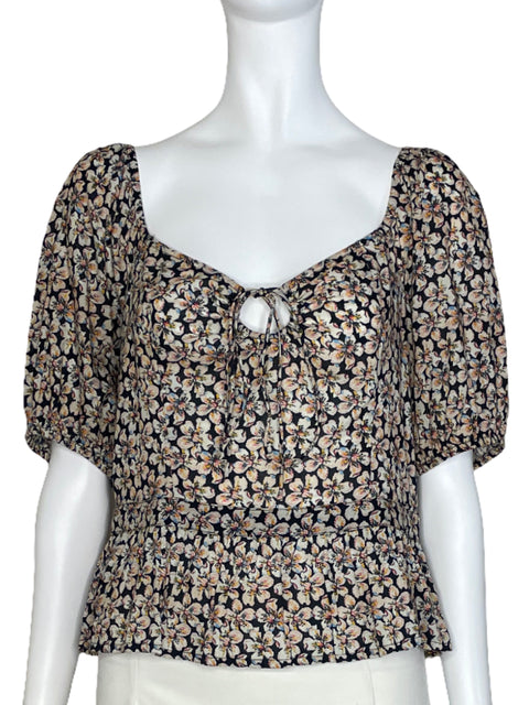 Blusa Paige Flores Negro - Talla M