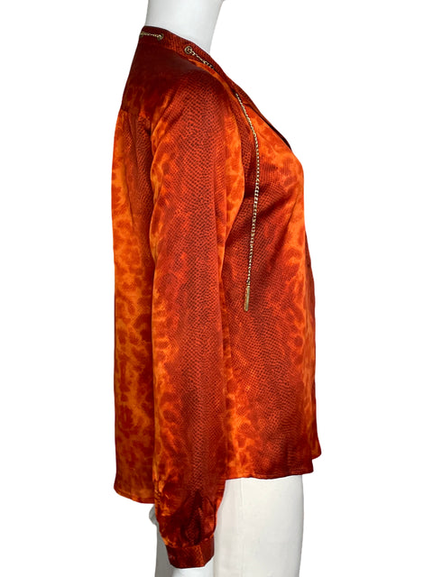 Camisa Michael Kors Animal Print Naranja-Talla S