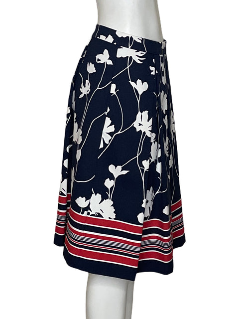 Falda Brooks Brothers Midi Tabla Azul-Talla 2