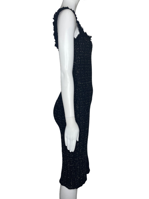 Vestido MNG Tweed Metalizado Negro-Talla 4