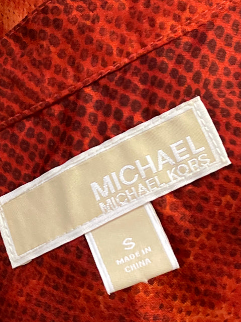 Camisa Michael Kors Animal Print Naranja-Talla S