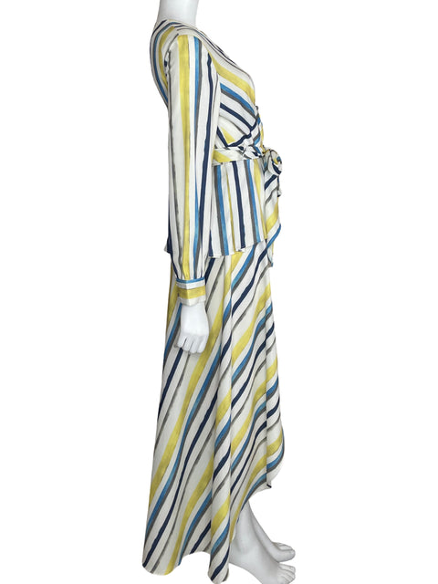 Camisa Alpha&Omega Asimétrica Rayas Amarillo-Talla M