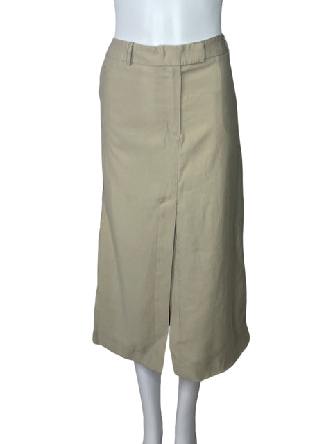 Falda MNG Recta Abierta Beige-Talla 12
