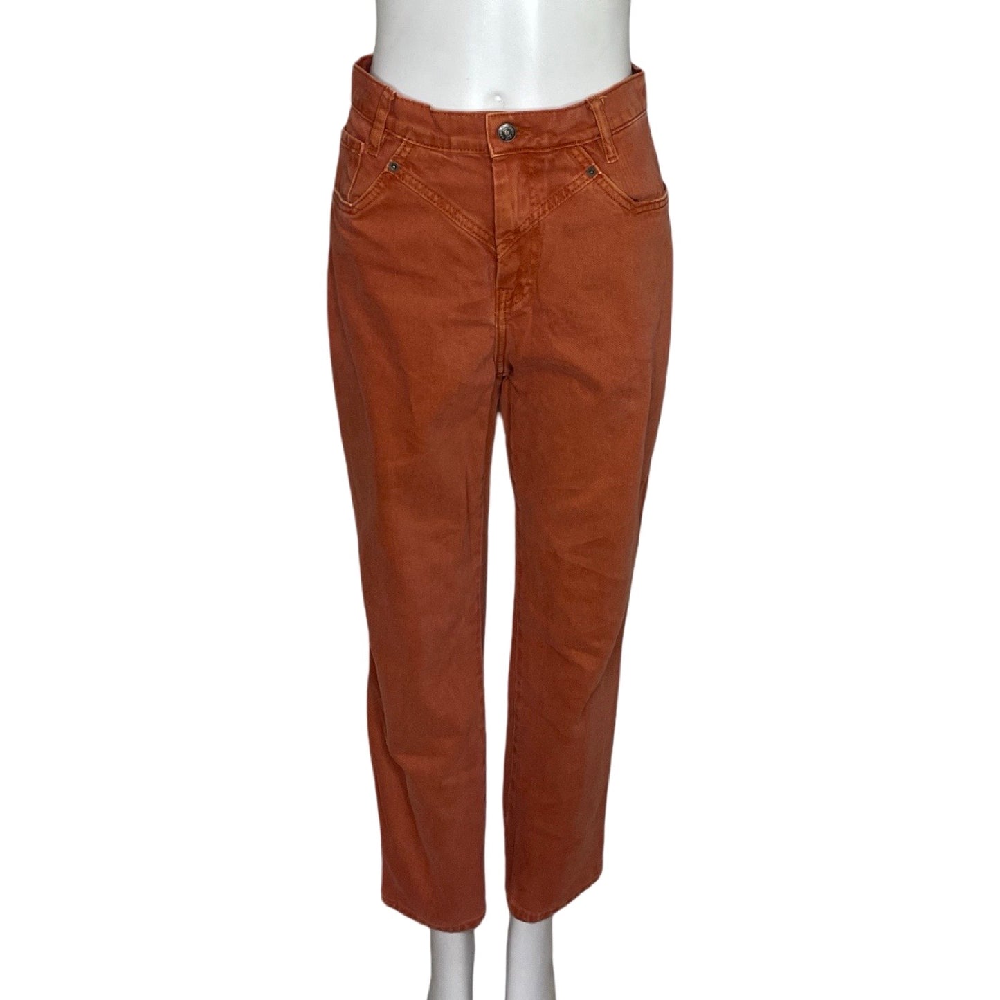 Pantalon Zara Jeans Naranja-Talla 36