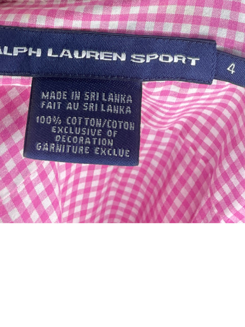 Camisa Ralph Lauren Cuadros Rosado - Talla 4