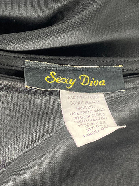 Blusa Sexy Diva  Asimetrico Negro-Talla L