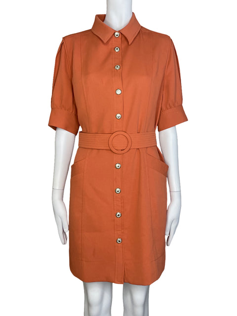 Vestido Sandro Botones Naranja - Talla S