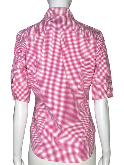 Camisa Ralph Lauren Cuadros Rosado - Talla 4