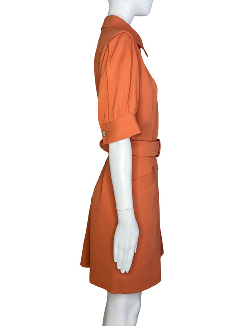Vestido Sandro Botones Naranja - Talla S