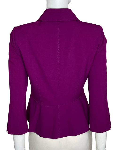 Blazer Tahari Botones Cremallera Morado-Talla 4