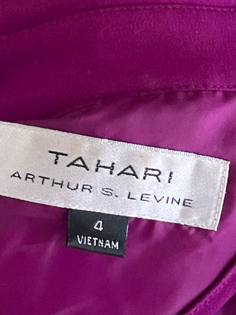 Blazer Tahari Botones Cremallera Morado-Talla 4