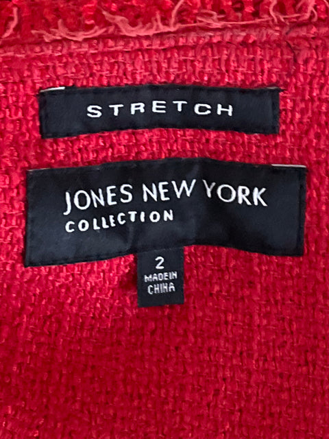 Blazer Jones New York Tweed Strerch Rojo-Talla 2