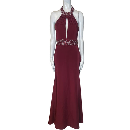 Vestido Amelia Couture Pedreria Tiras Rojo-Talla 8