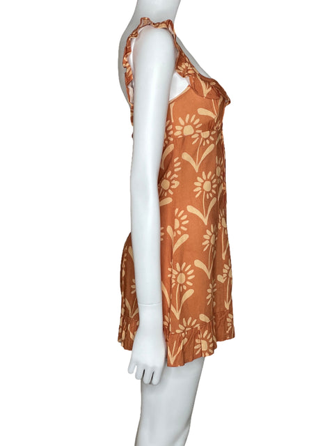 Vestido VRG GRL Estampado Sin Mangas Naranja-Talla 8