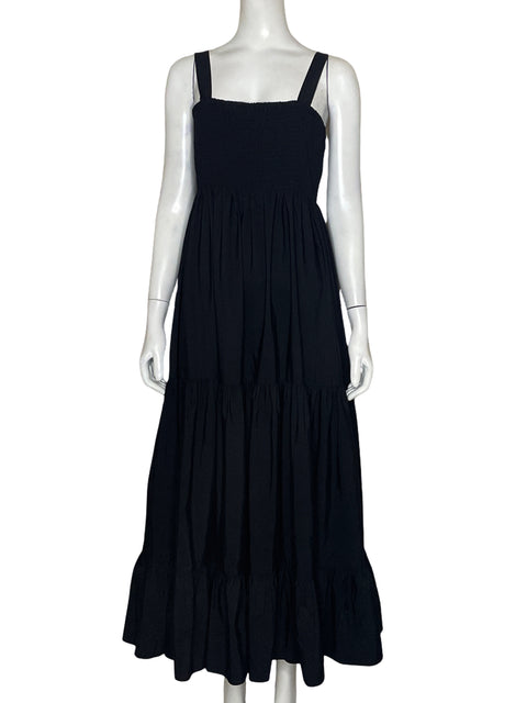 Vestido Zara Fruncido Negro-Talla S