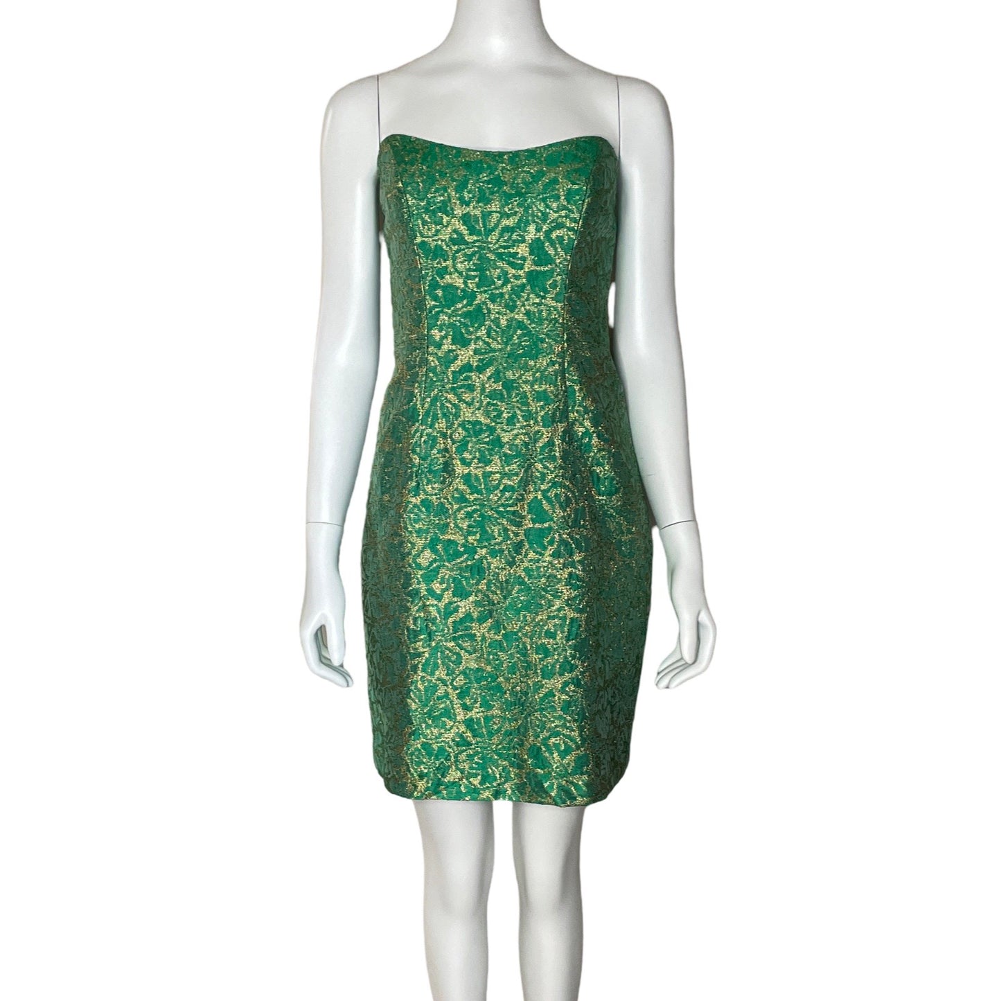 Vestido Milly Strapless Metalizado Verde-Talla 6