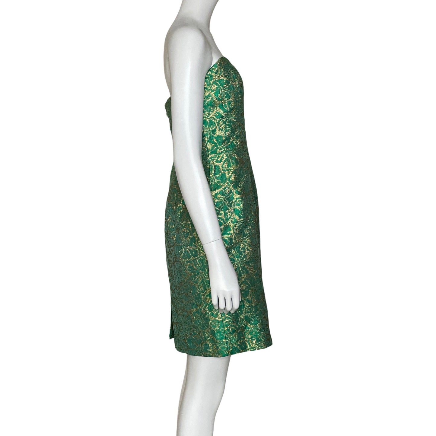 Vestido Milly Strapless Metalizado Verde-Talla 6