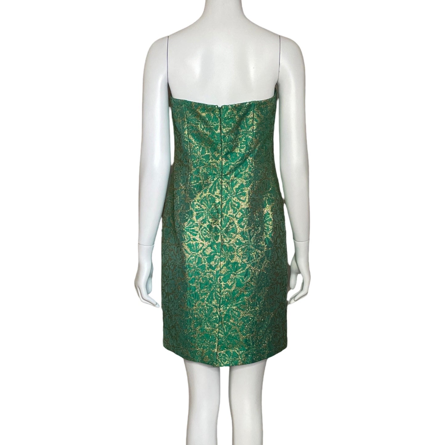 Vestido Milly Strapless Metalizado Verde-Talla 6