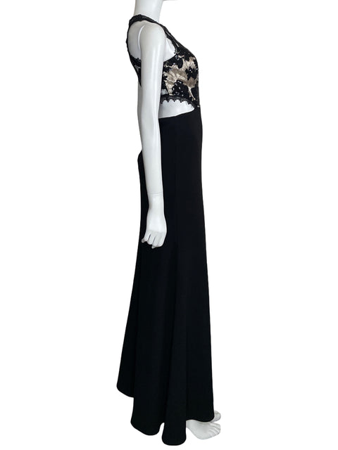 Vestido Sequin Hearts Encaje Back Out Negro-Talla 7