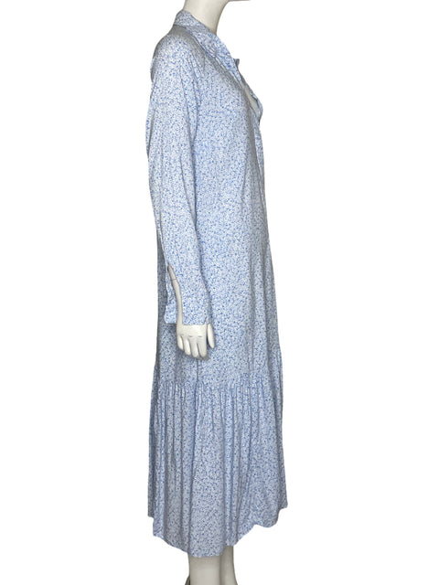 Vestido Tesoro TPS Manga Larga Flores Azul-Talla XS