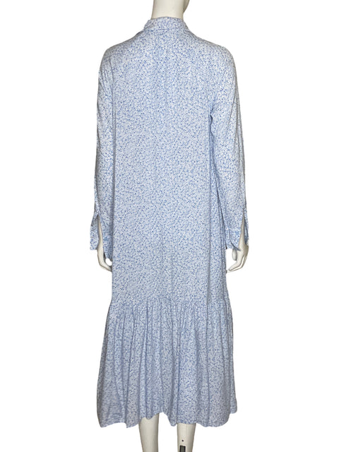 Vestido Tesoro TPS Manga Larga Flores Azul-Talla XS