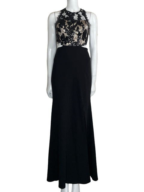 Vestido Sequin Hearts Encaje Back Out Negro-Talla 7