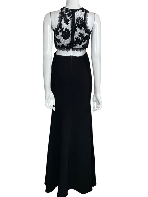 Vestido Sequin Hearts Encaje Back Out Negro-Talla 7