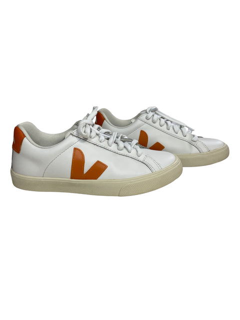 Calzado Veja Campo Logo Orange Blanco- Talla 5