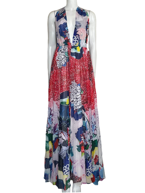 Vestido L'atiste Maxi Plisado Rojo-Talla S