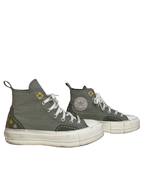 Zapatillas Converse Flores Verde - Talla 8