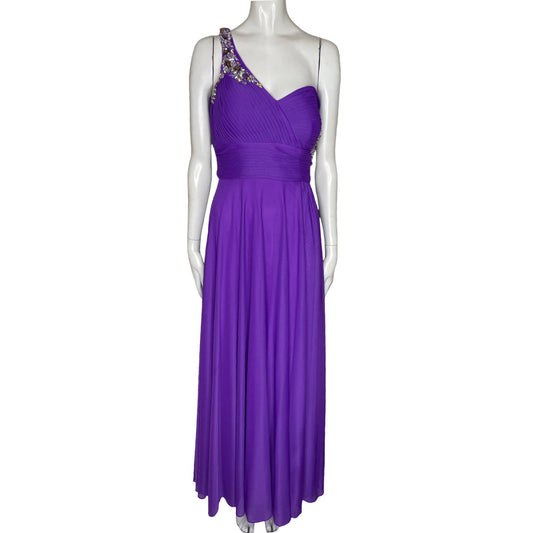 Vestido Xscape One Shoulder Morado-Talla 4